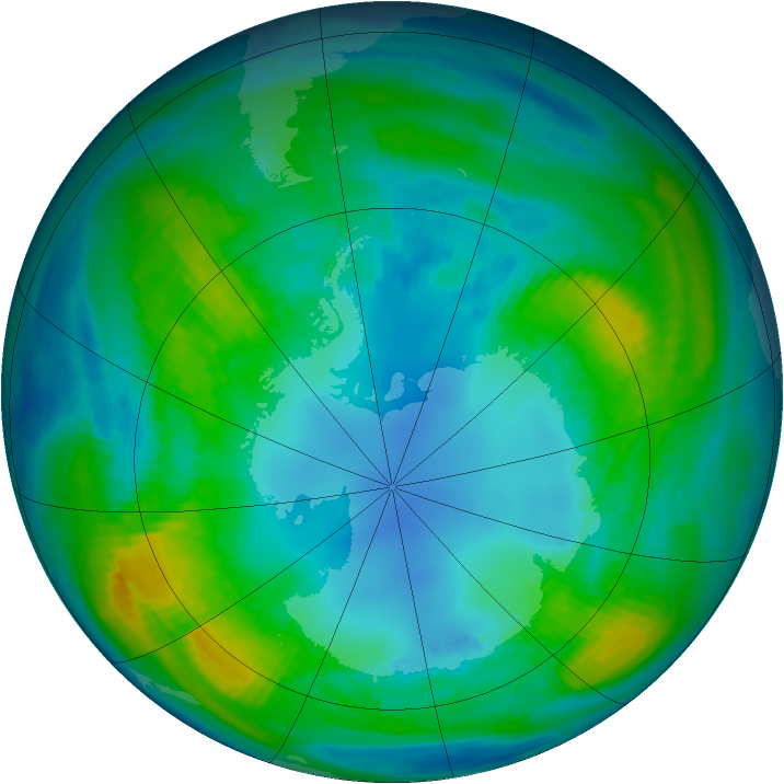 Antarctic ozone map for 30 April 1983